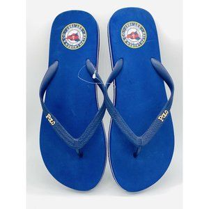 Polo Ralph Lauren & Co  Flip Flops, Men's  12D  Classic Blue White Stripe Logo